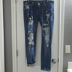 GRACE in LA denim jeans with patches size 29